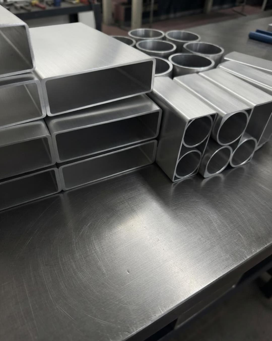 Stainless steel profiles and tubes ready for processing