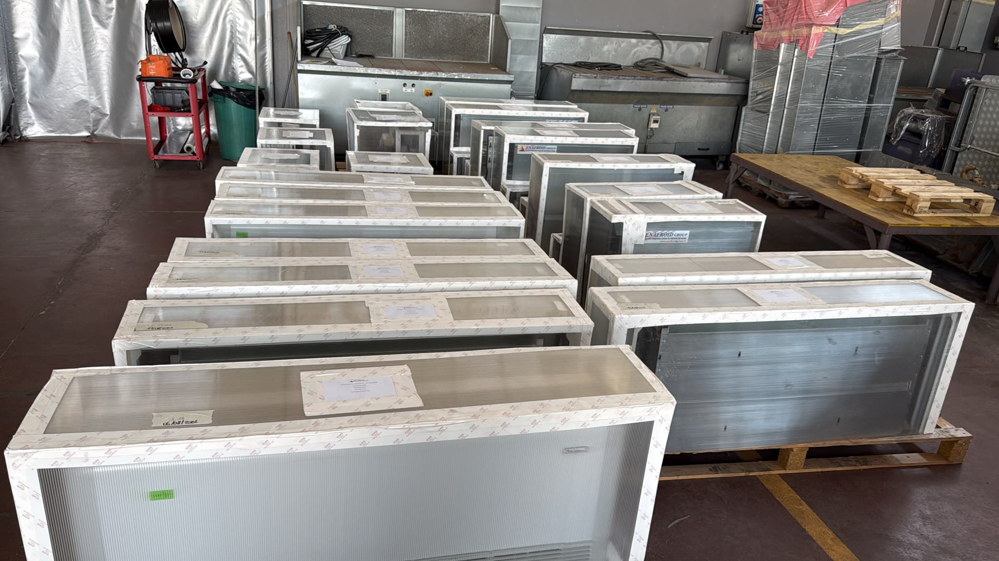 Terminal units packed in the warehouse