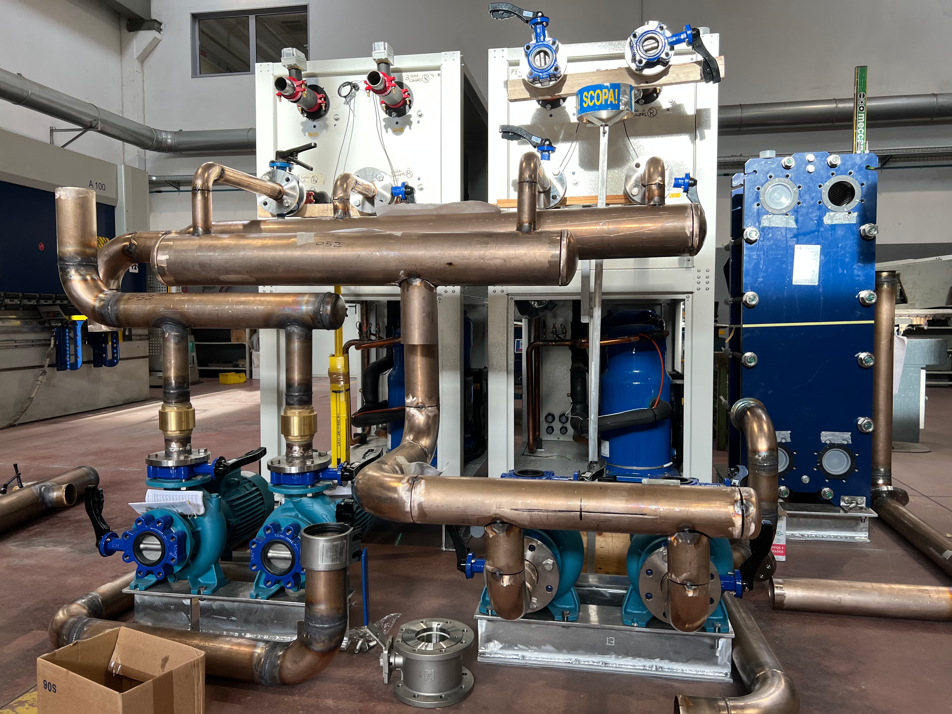Hydronic skid with plate heat exchanger
