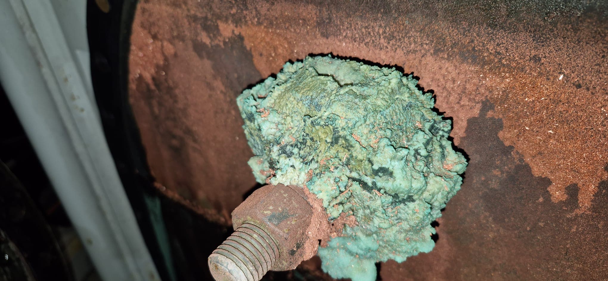 Detail of corrosion on a pipe