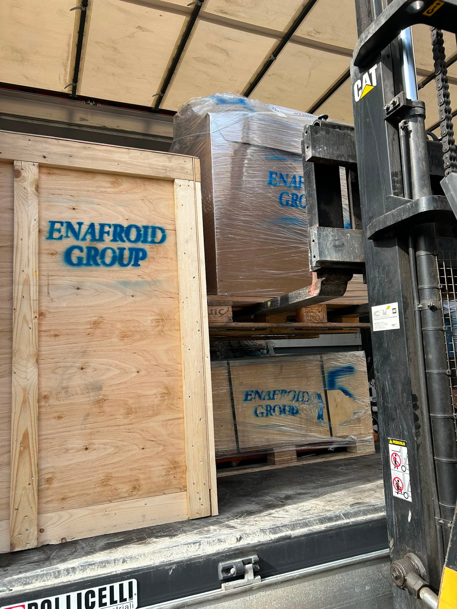 Enafroid Group spare parts crate ready for delivery